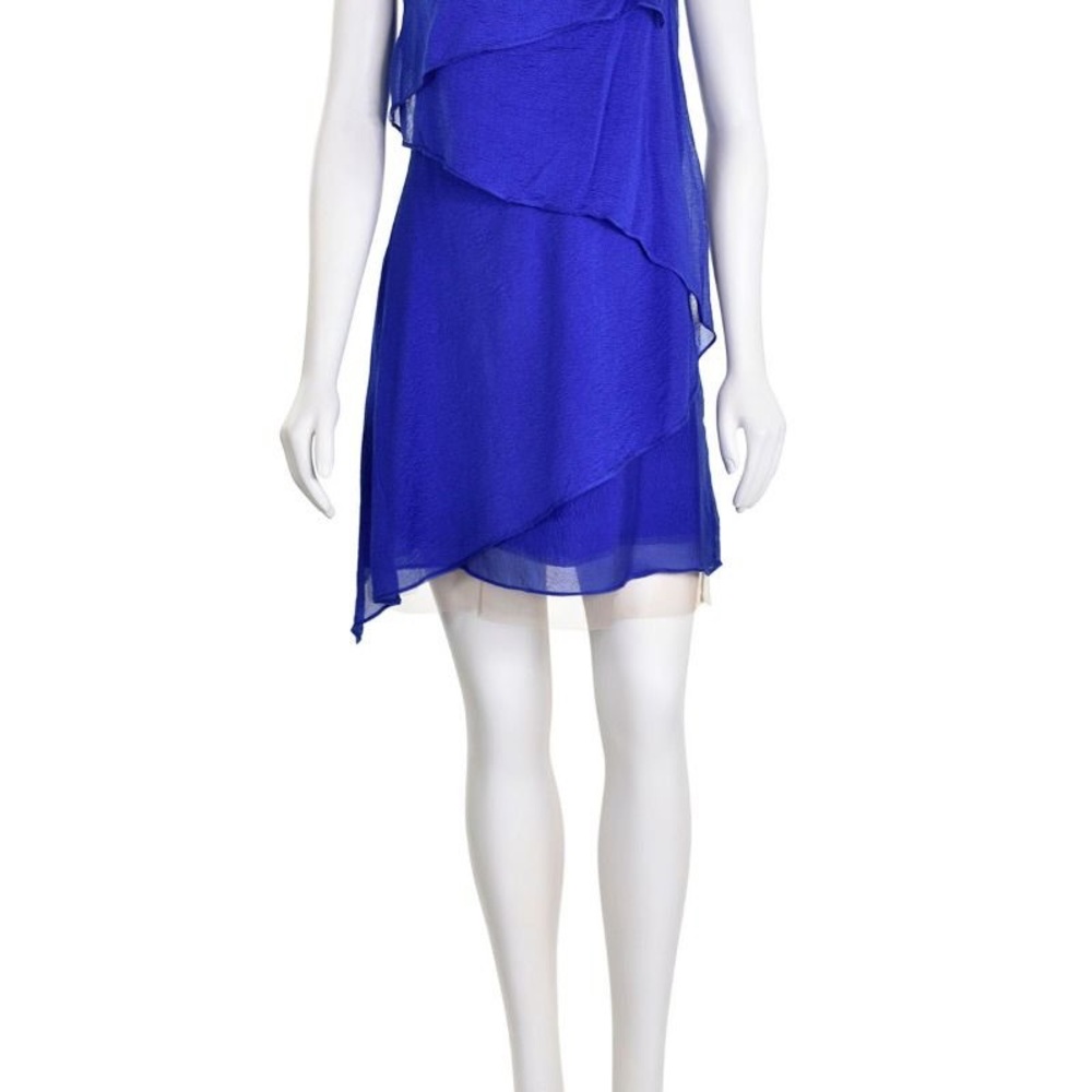 BCBG MaxAzria Andie Cascading Silk Runway Dress XS
